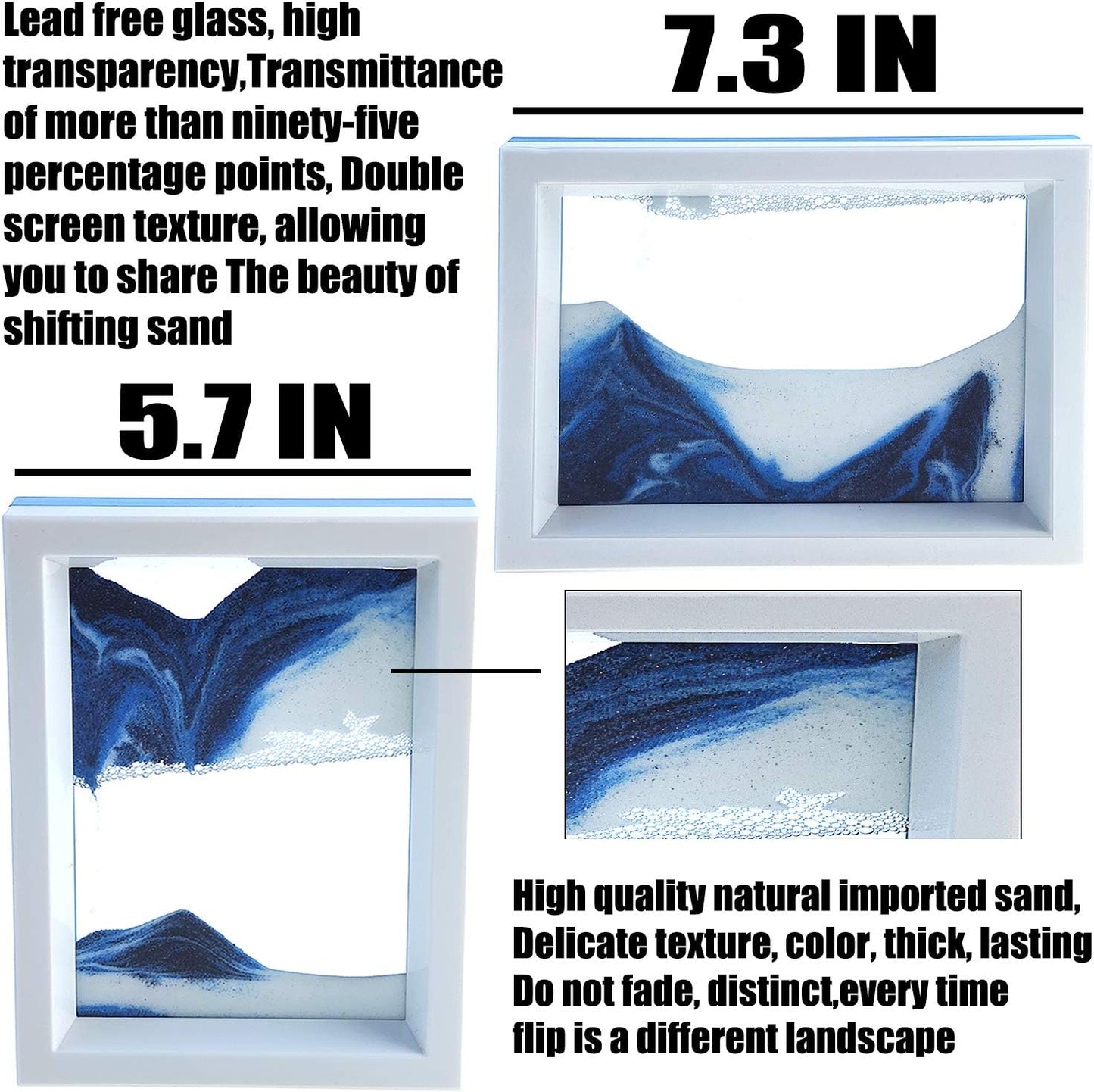 Liquid Motion Bubbler Timer and Moving Sand Art Picture 2 Pack Colorful Hourglass Liquid Bubbler
