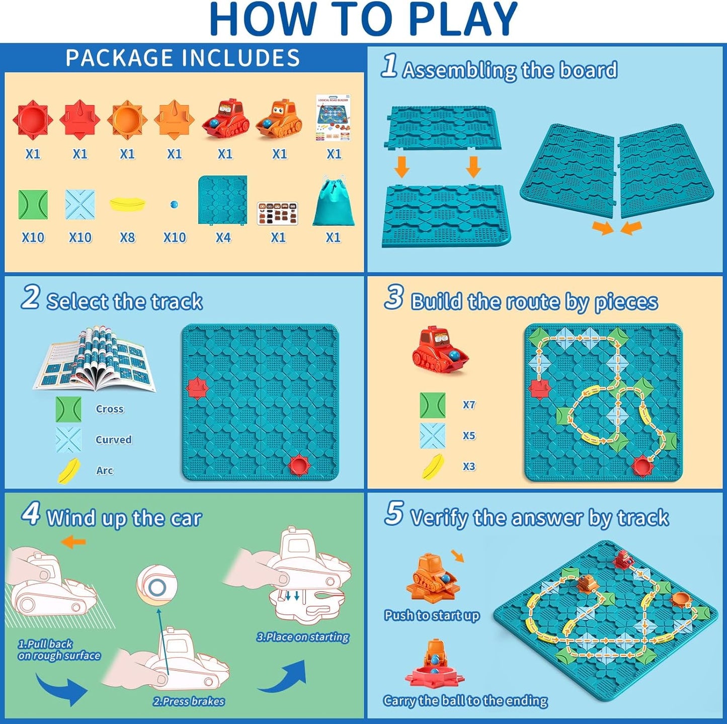 Kids Board Games Learning Toys, STEM Educational Logic Kits with 200+ Challenges & 4 Difficulty
