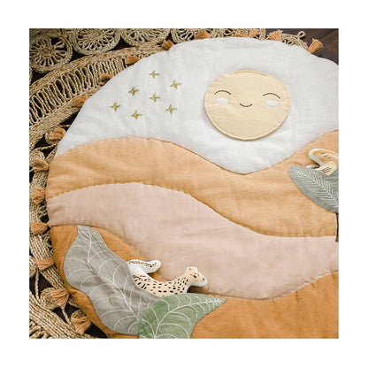 Crane Baby Activity Mat with Interactive Toys, Safari Zoo Themed Tummy Time Floor Mat, 36x36