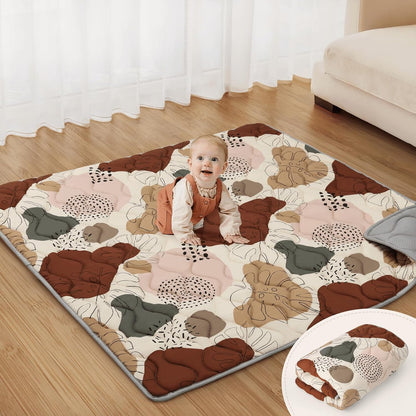 Blissful Diary Portable Baby Play Mats for Floor, Thicken Cushioned Foldable Baby Crawling Mat for