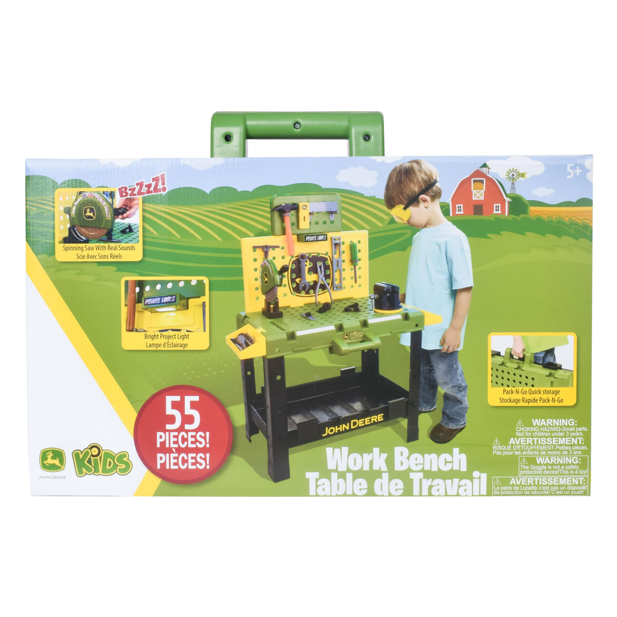 John Deere Kids Workbench, Power Tools Workshop - 39 Pieces - Ages 5+