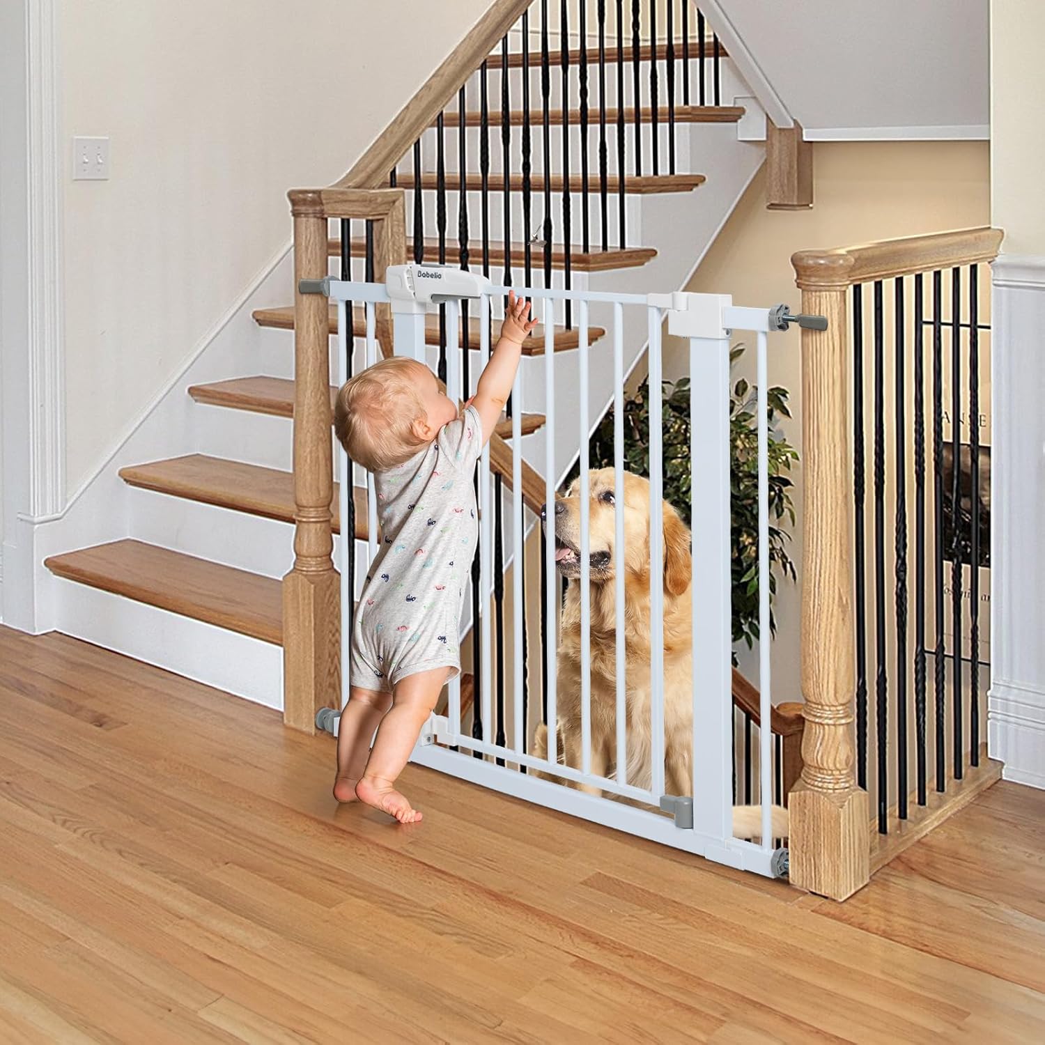 Babelio Baby Gate for Doorways and Stairs, 26''-40'' Auto Close Dog/Puppy Gate, Easy Install