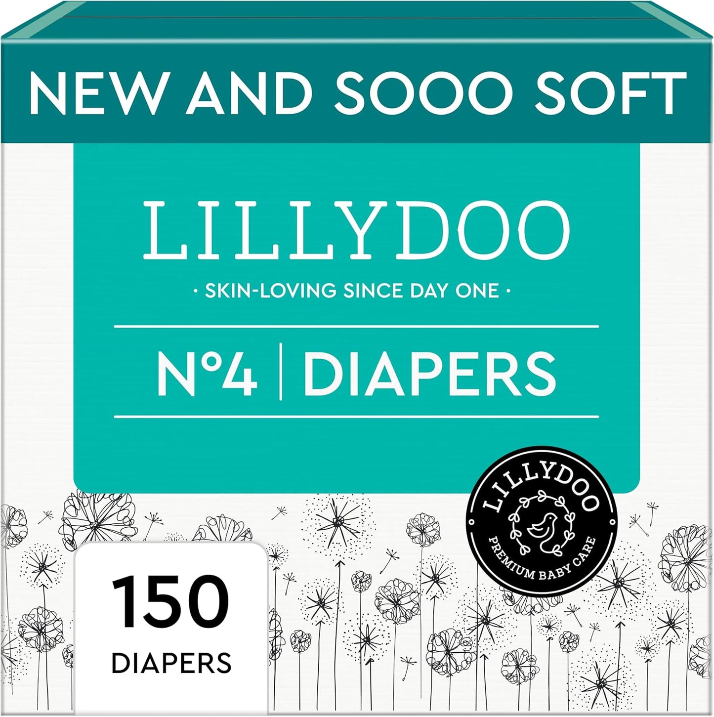 Baby Diapers - Size 4 (20-31 lbs), Monthly Supply (150 Count), Leak Protection, Skin-Friendly