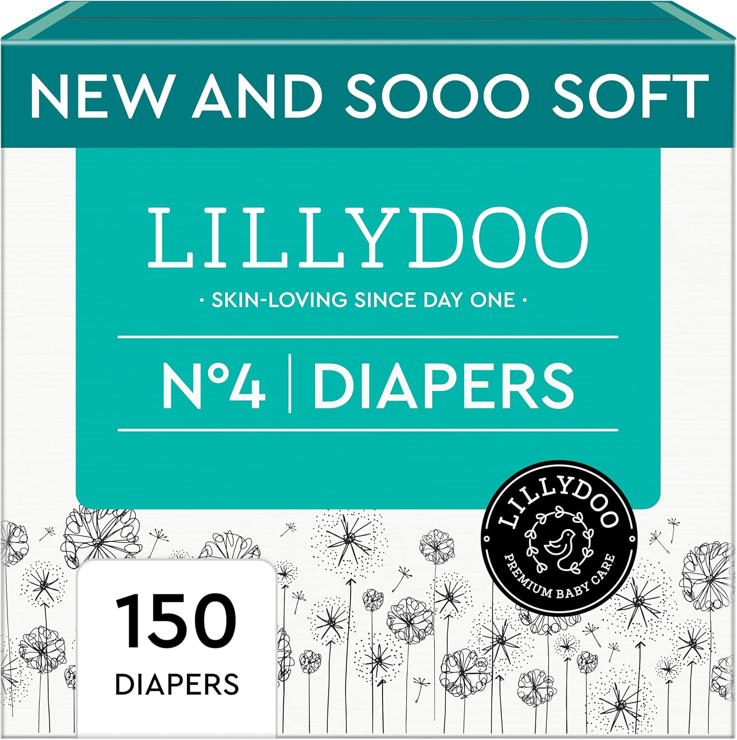 Baby Diapers - Size 4 (20-31 lbs), Monthly Supply (150 Count), Leak Protection, Skin-Friendly