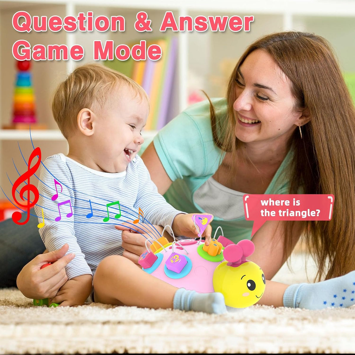 Baby Crawling Toys 6-12 Months,Musical Ladybug Crawling Toy for Infants 0-3-6 7 8 9 10 12-18