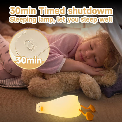 Cute Duck Lamp,Fun Lying Flat Duck/Chicken/Pig/Rabbit/Panda Night Light,LED Squishy Animal Novelty