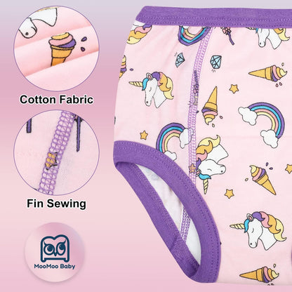 MooMoo Baby Potty Training Underwear 10 Packs Absorbent Toddler Training Pants for Boys and Girls