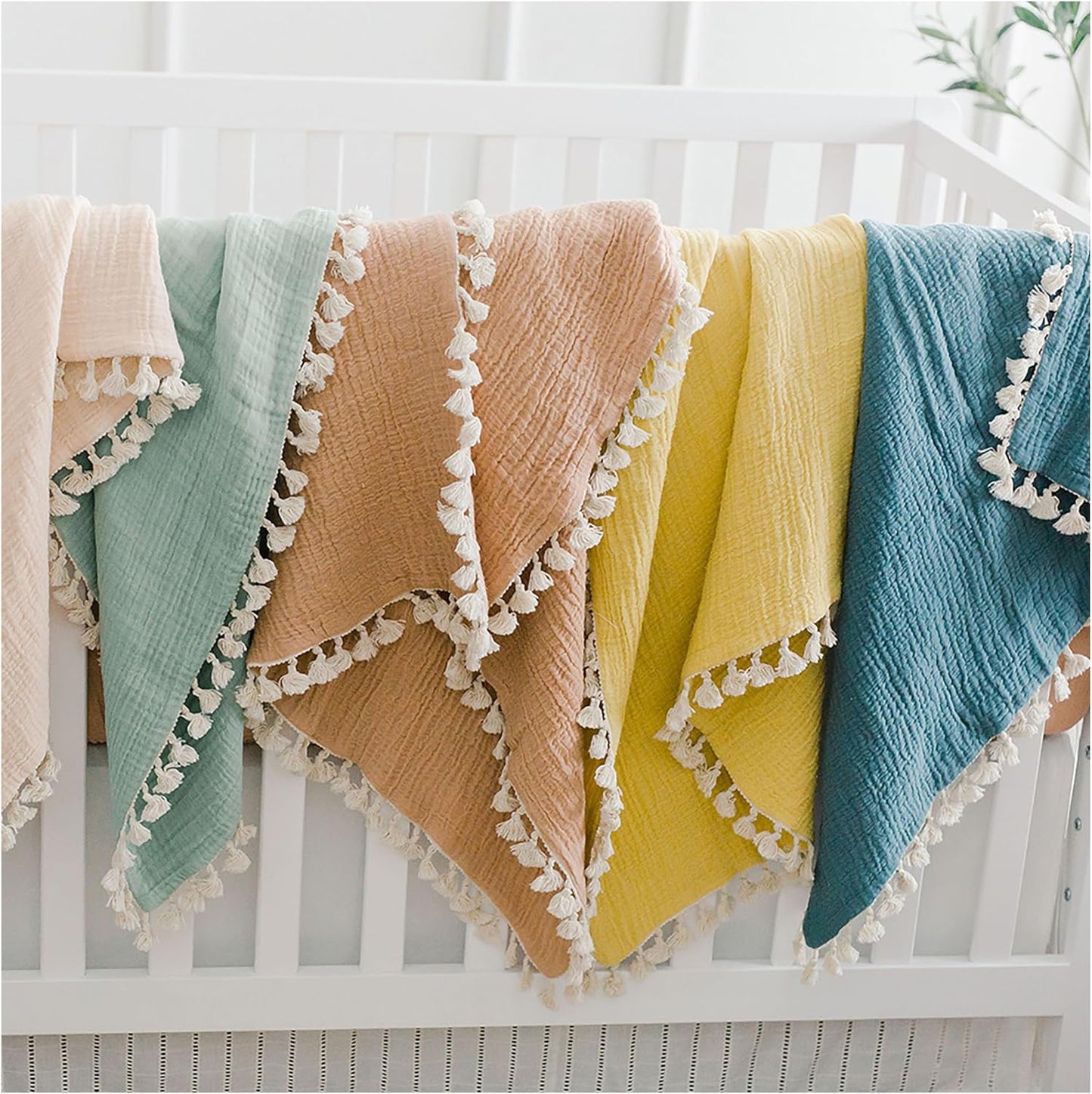 Crane Baby Muslin Swaddle Blanket, Soft Cotton Lightweight Nursery and Stroller Blanket for Baby