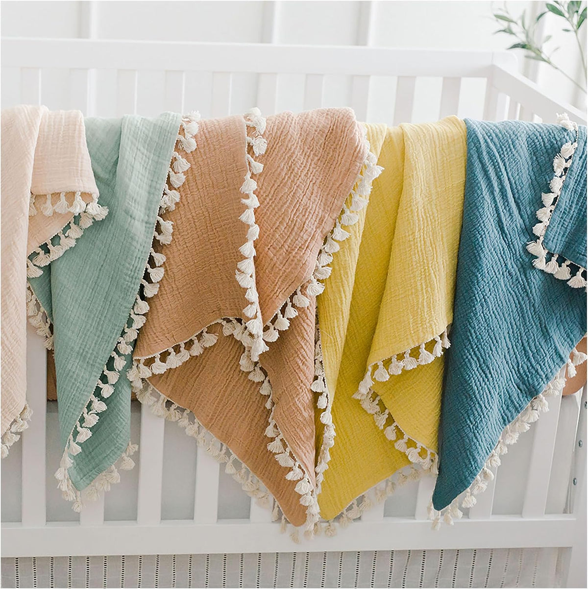 Crane Baby Muslin Swaddle Blanket, Soft Cotton Lightweight Nursery and Stroller Blanket for Baby