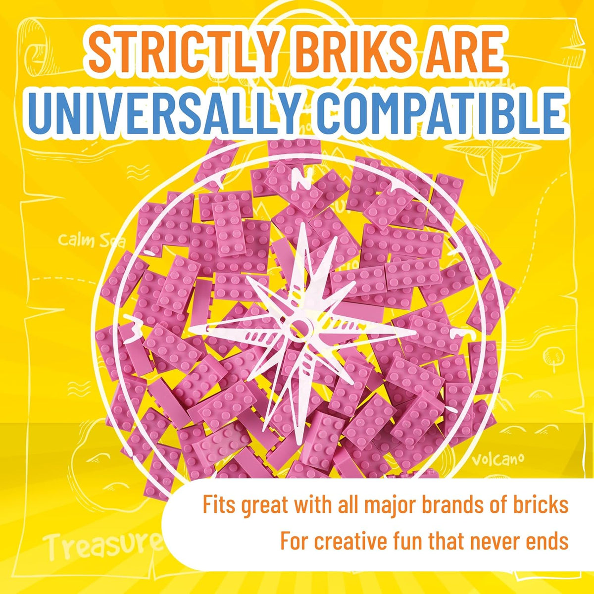 Strictly Briks Classic Bricks Starter Kit - 96 Pink 2x4 Blocks - Creative Play Set for Ages 3+