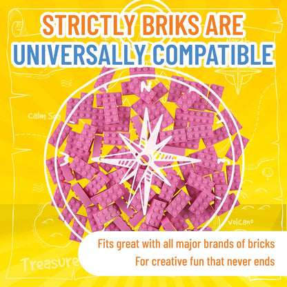Strictly Briks Classic Bricks Starter Kit - 96 Pink 2x4 Blocks - Creative Play Set for Ages 3+