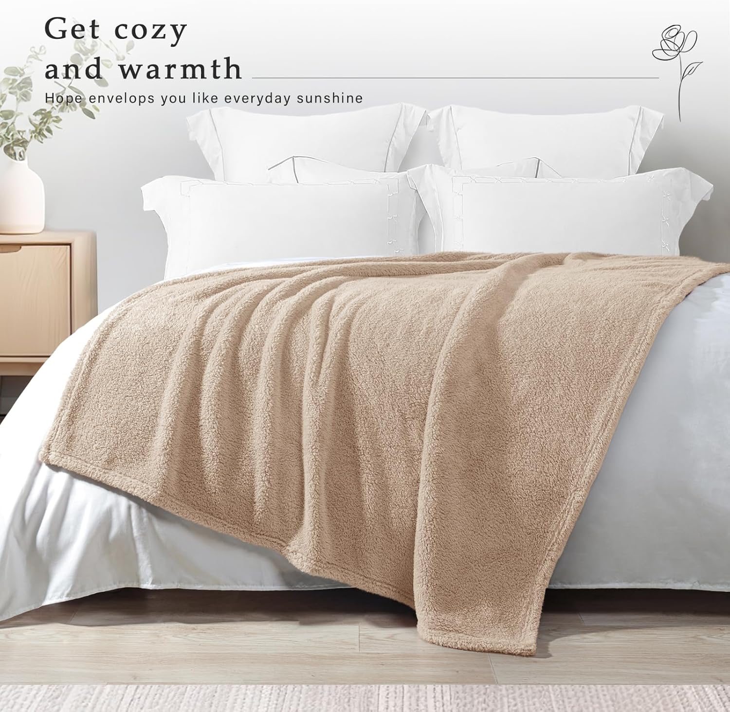 Exclusivo Mezcla Soft Fleece Throw Blanket for Couch, Super Soft Velvet Plush Bed Blanket, Fuzzy