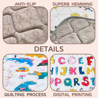 Baby Play Mat - Thicken 50x50 Inch Soft Foam Crawling Mat for Playpen & Floor, Non-Slip Waterproof