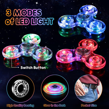 Gigilli 12 Packs Fidget Spinners for Kids Adults, Light up Party Favors Goodie Bags Stuffers for