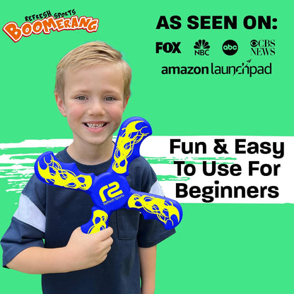 Fun Boomerang - Kids Outdoor Flying Disc Game - Soft & Easy to Use - Birthday Gifts for Boys &