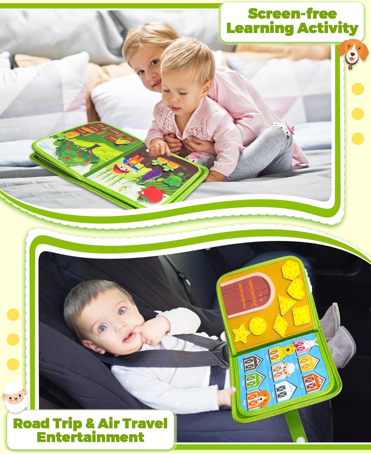 Busy Book for Toddlers 1-3, Montessori Toys for 1 2 Year Old Boy Girl Birthday Gifts, Busy Board