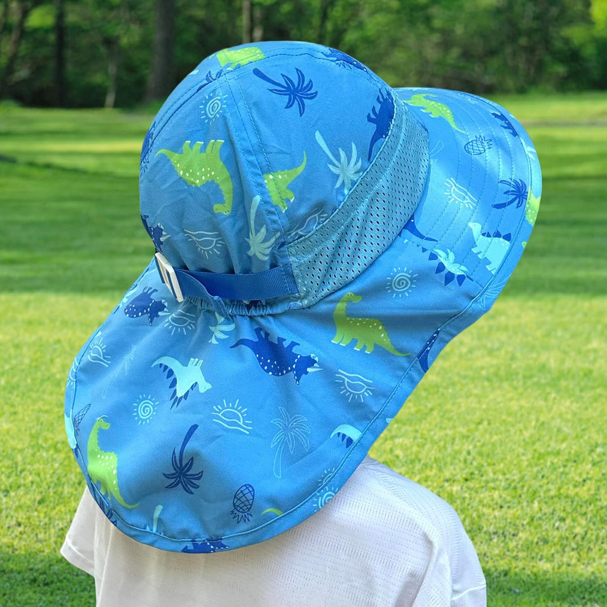 CHUNG Baby Sun Protection Hat Summer Toddler Adjustable UPF 50+ Wide Brim Neck Flap Beach Caps Boys
