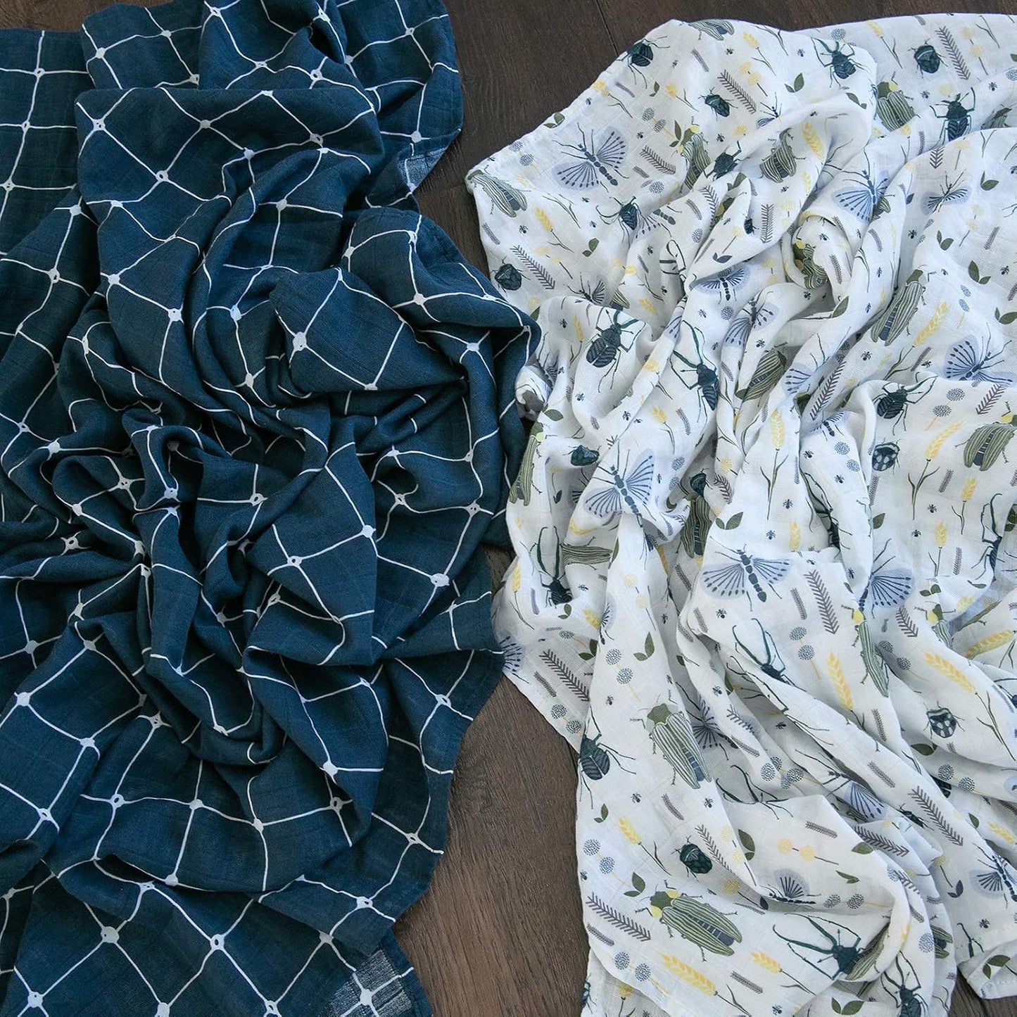 GRACED SOFT LUXURIES Premium Muslin Baby Swaddle Blankets 2 Pack | Large 47 x 47 inch | 100% Cotton