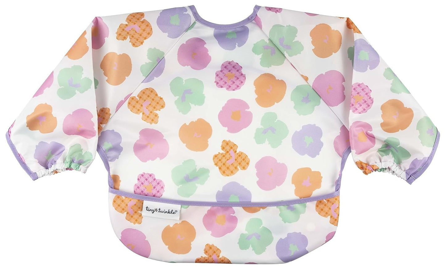 Tiny Twinkle Mess Proof Baby Bib,Waterproof Smock Baby Bib for Eating,Machine Washable Long Sleeve