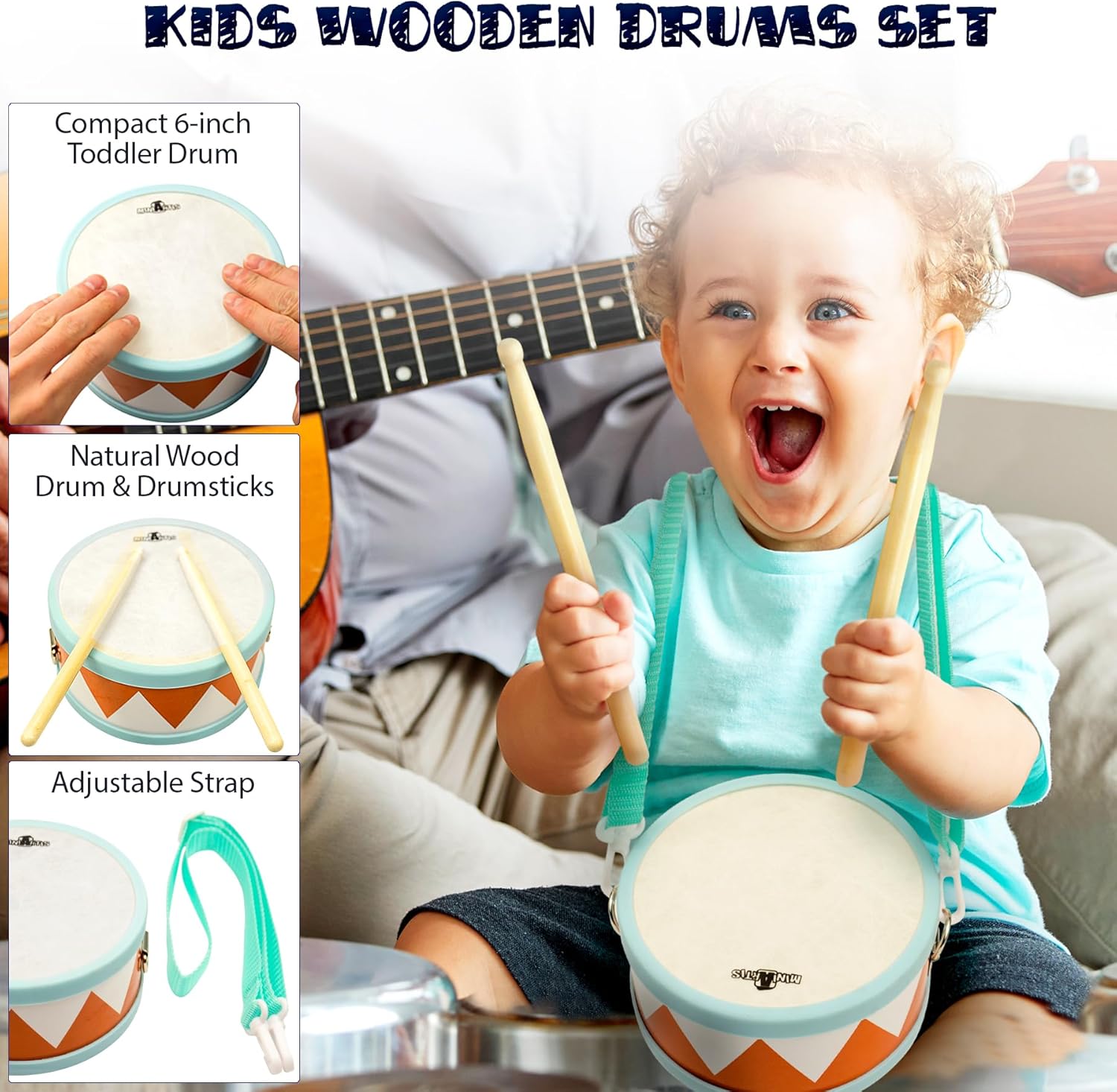 MINIARTIS Toddler Musical Instruments - Montessori Wooden Musical Toys for Toddlers 1-3 | Modern