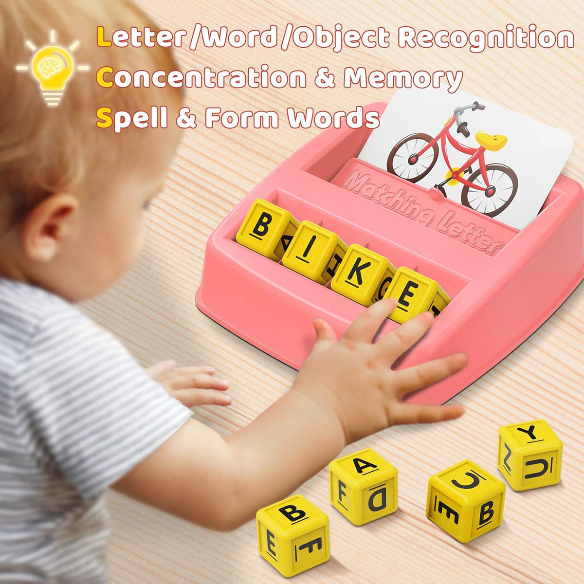 Educational Toys for 3-5 Year Old Girls Gifts, Matching Letter Game Preschool ABC Learning Toys for