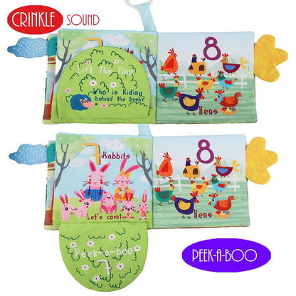 Touch and Feel Cloth Crinkle Books for Babies Infant, Baby Books Toys 0-3-6-12-18 Months, Christmas