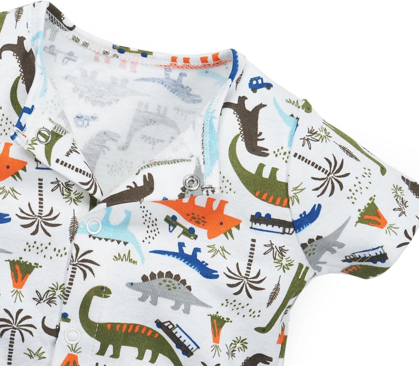 3-Pack 100% Cotton Baby Boy Rompers,0-24Months Short Sleeve Toddler Romper,Breathable Spring/Summer