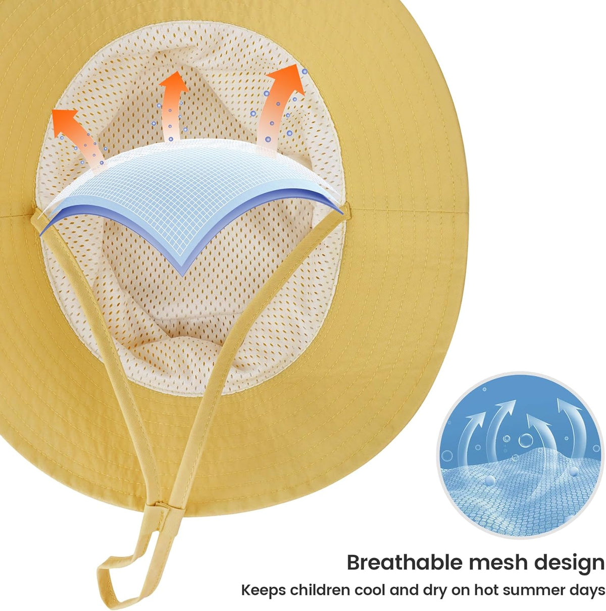 Baby Sun Hat 0-6 Years Toddler Boys Girls Adjustable Bucket Hats Kids Bucket Hats UPF 50+ Wide Brim