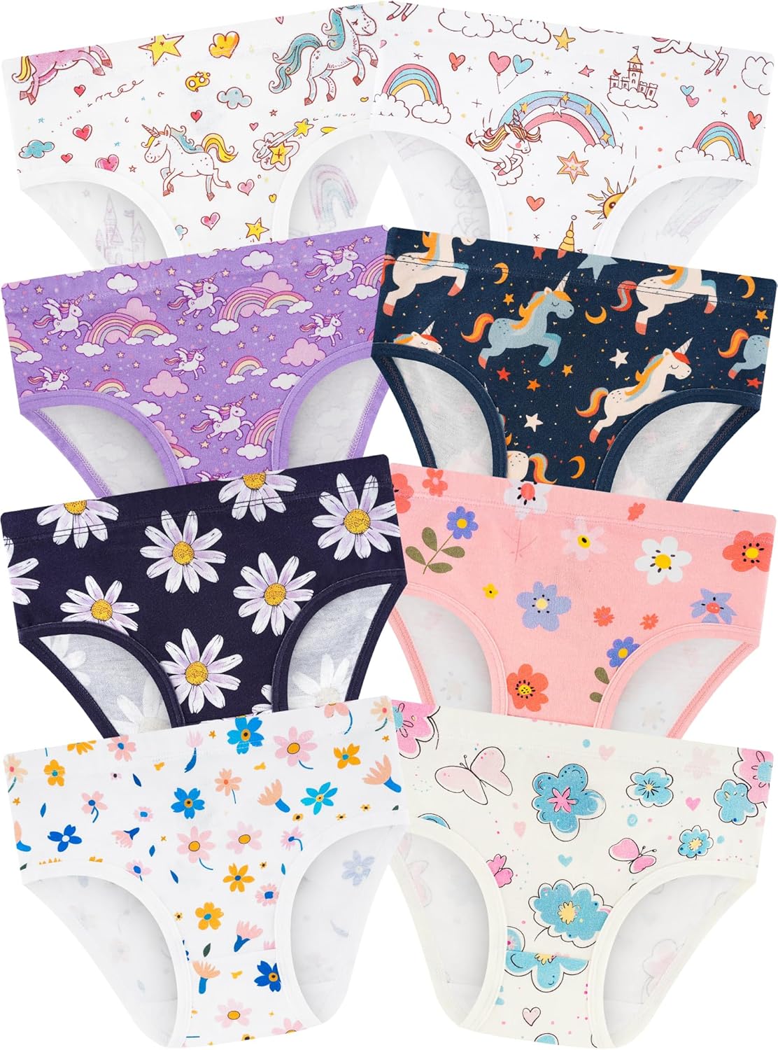 Girls' Underwear,Soft Cotton Tagless Panties for Toddlers' & Little Kids' Comfort,Breathable