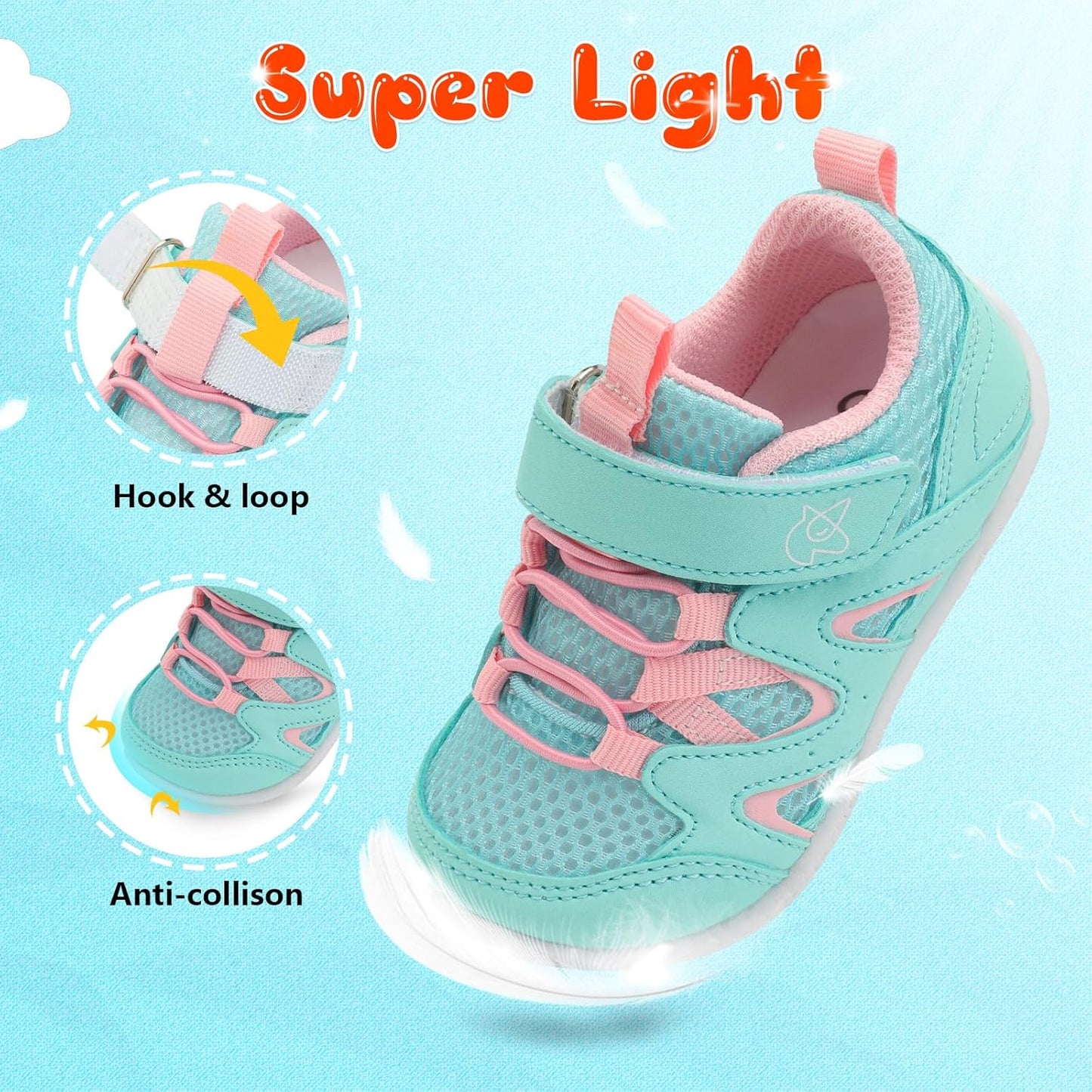 LeIsfIt Baby Shoes Boys Girls First Walking Shoes Non-Slip Toddler Breathable Sneakers Infant