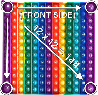 Educational Sensory Fidget Toy Multiplication Pop It Double Sided12x12 & 12x24 Classroom Must Haves