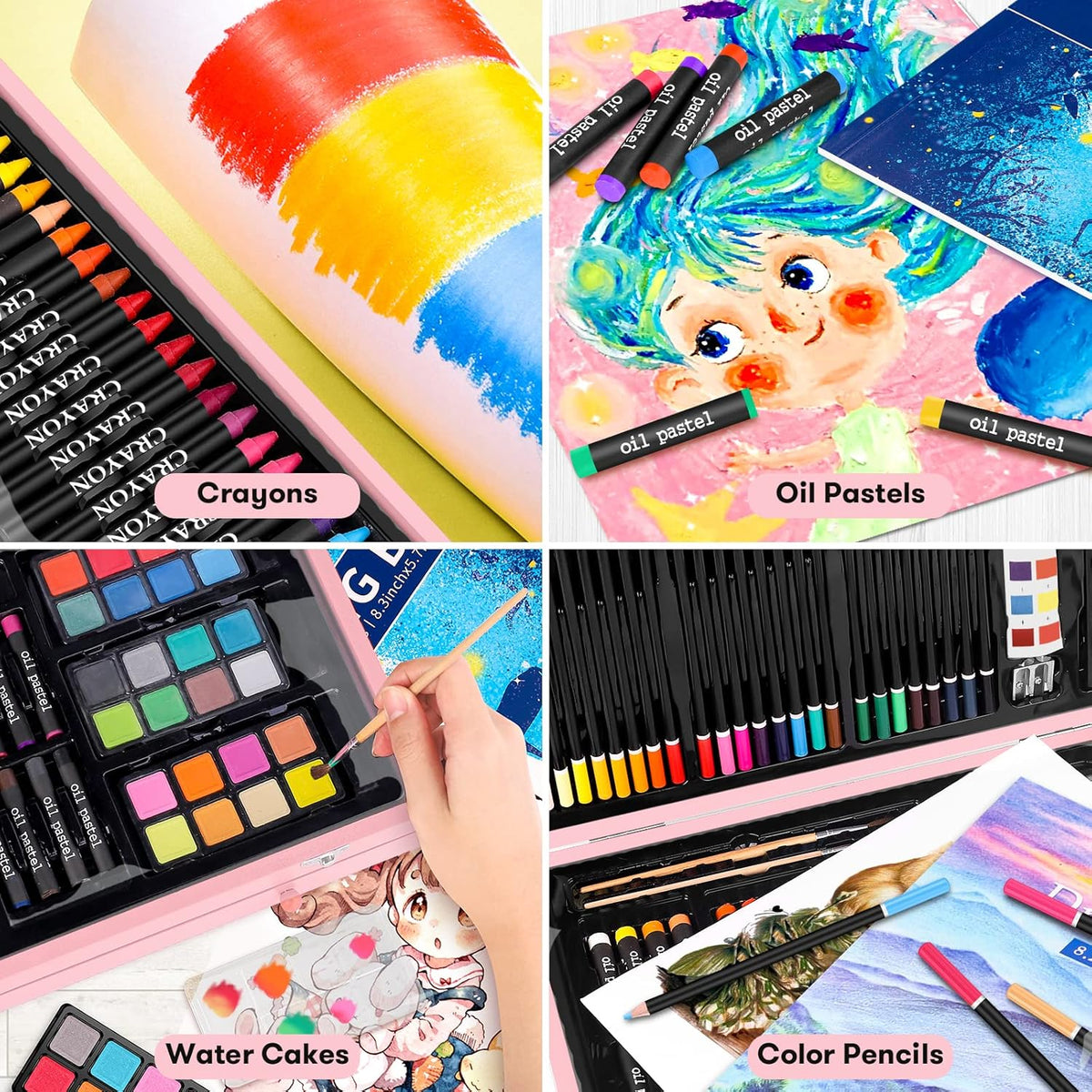 iBayam Arts and Crafts Gifts for Kids 6-14 Year, Teens Girls Christmas Gifts, 150-Pack Art Set Kits