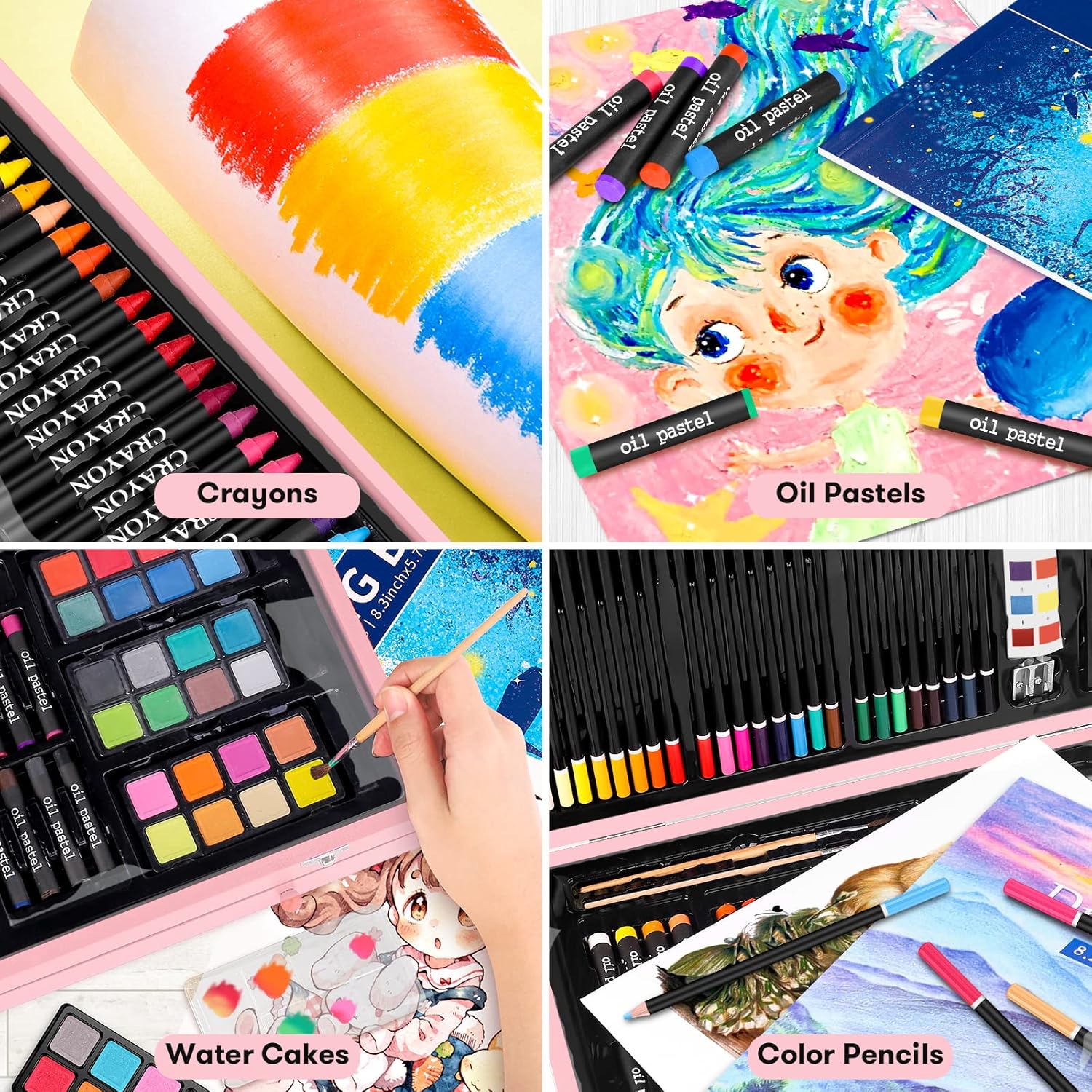 iBayam Arts and Crafts Gifts for Kids 6-14 Year, Teens Girls Christmas Gifts, 150-Pack Art Set Kits
