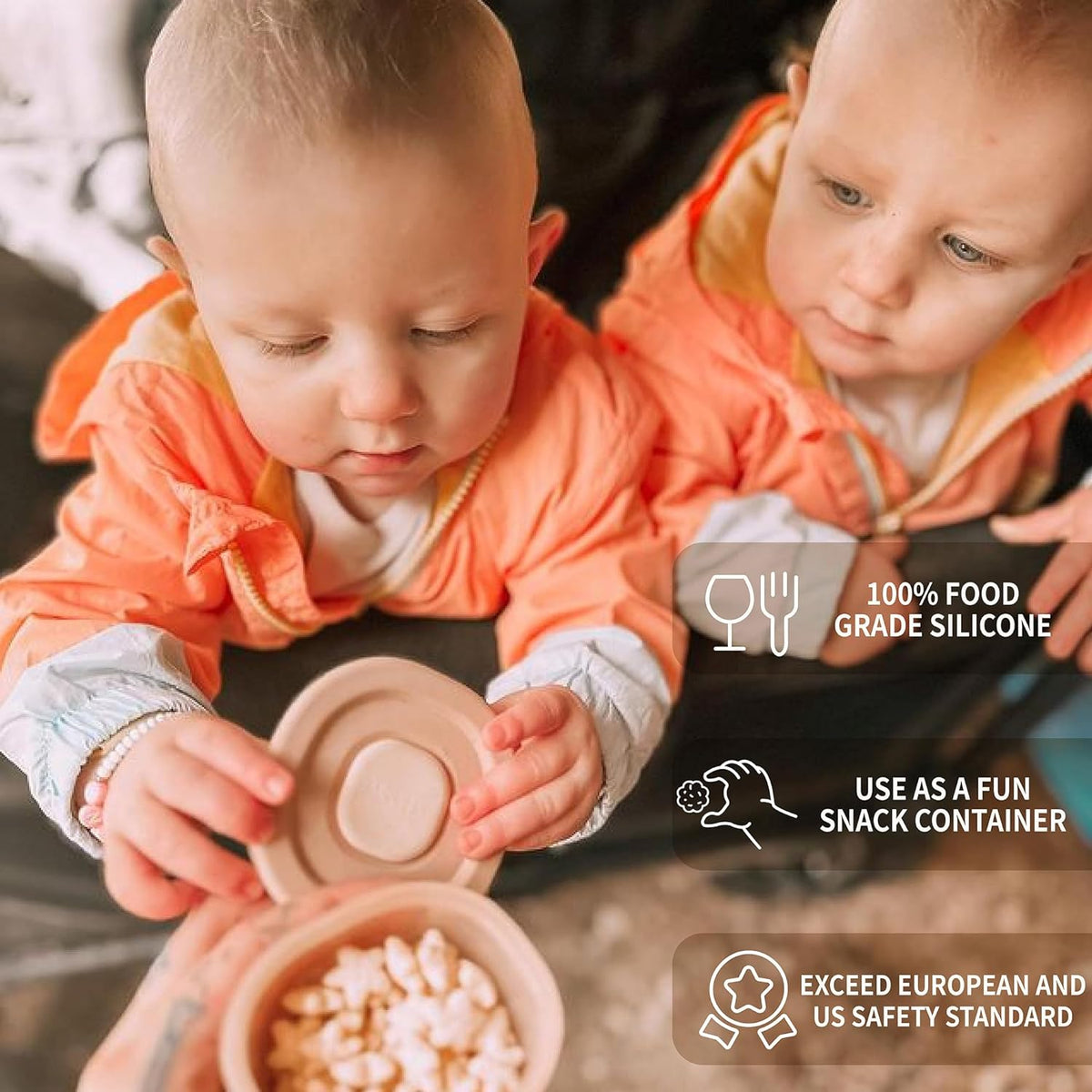 Moonkie Silicone Baby Food Containers | 4 oz Baby Food Storage Jars with Airtight Lids | Reusable