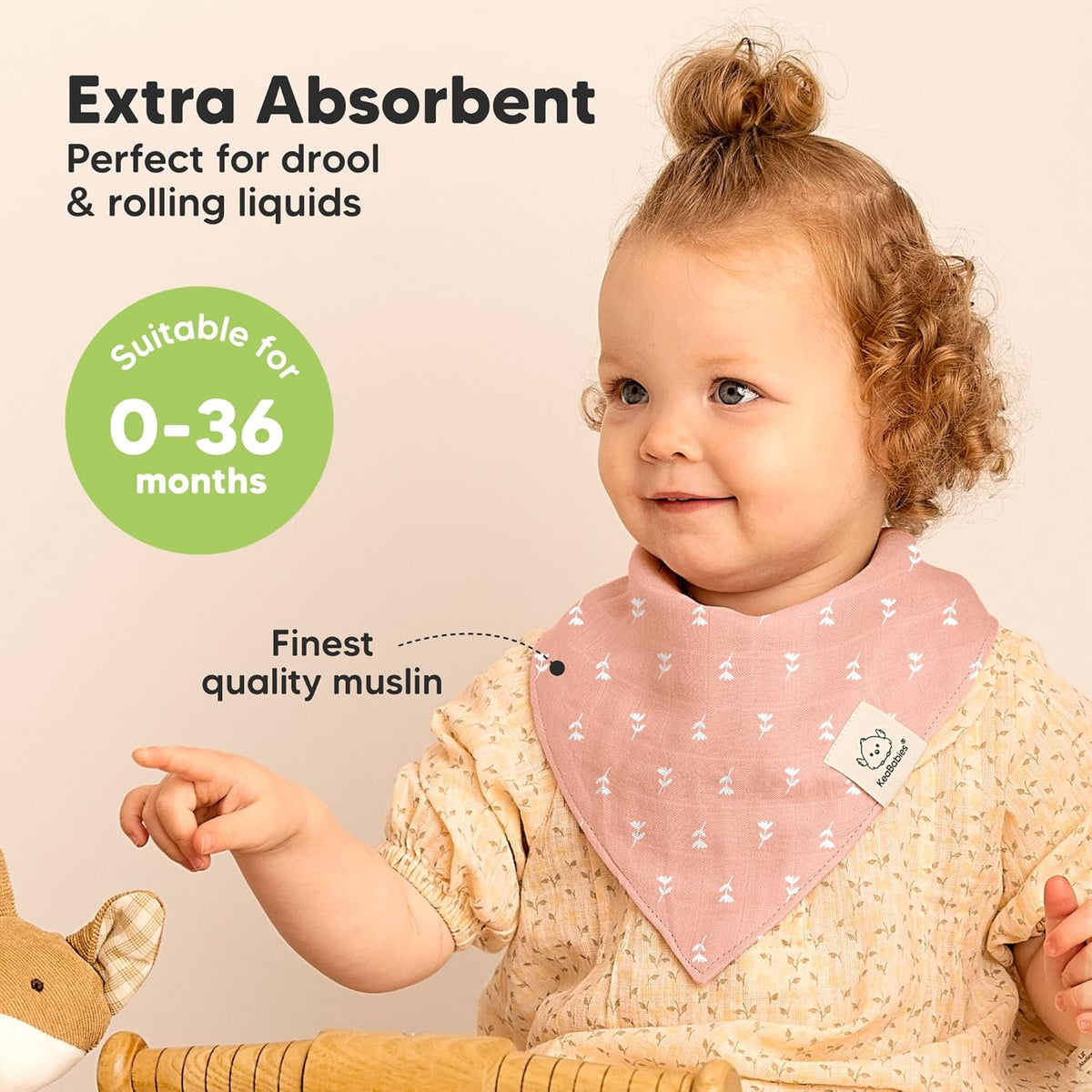 8-Pack Muslin Baby Bibs for Boys, Girls - Muslin Bandana Drool Bibs for Baby Girl & Boy, Drooling