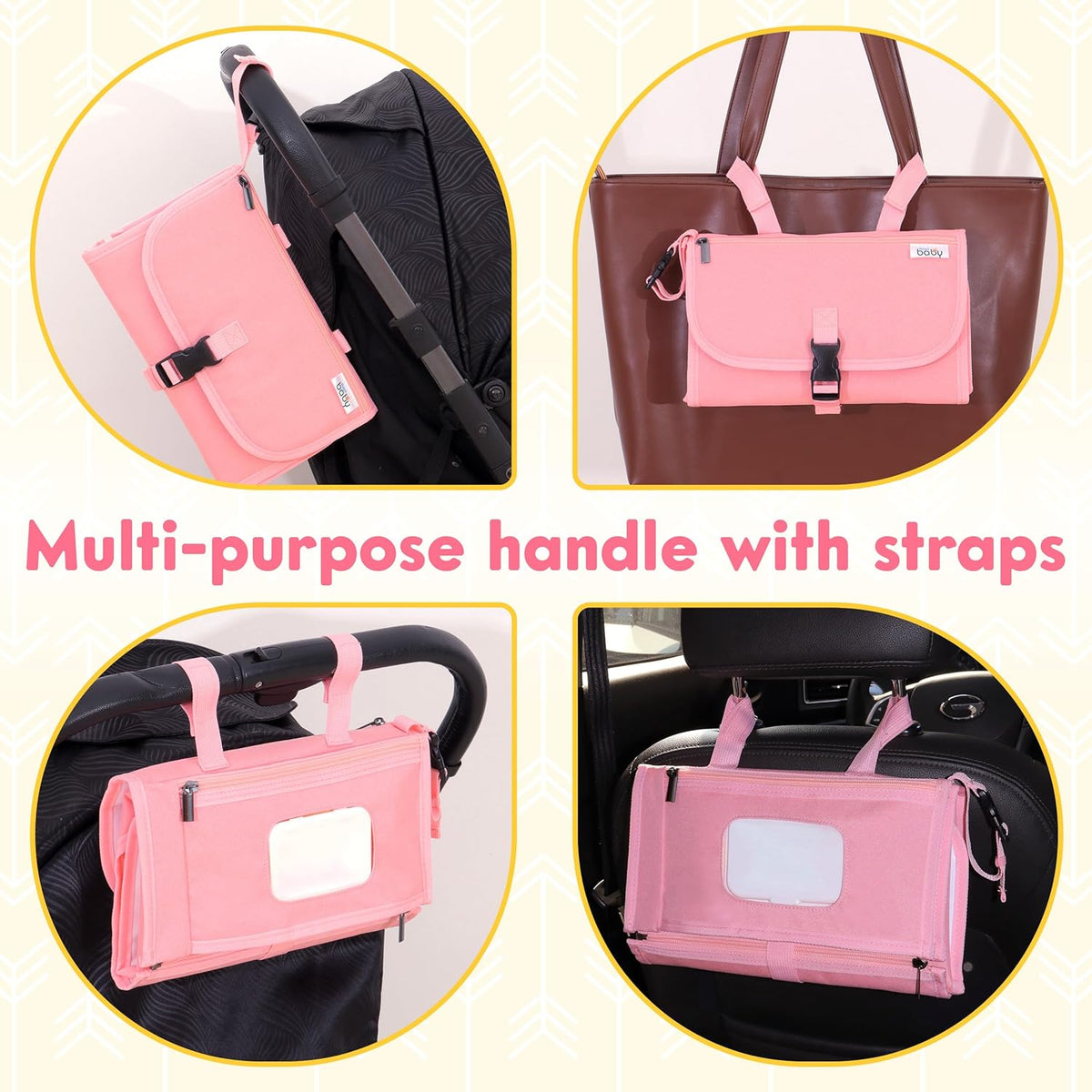Kopi Baby Portable Diaper Changing Pad - Baby Diaper Changer Travel Bag with Wipes Pocket, Smart
