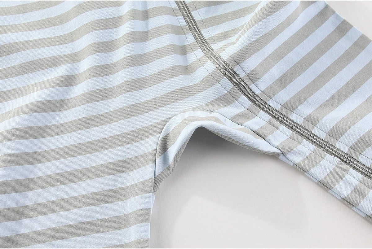 2 Pack Unisex Baby Short Sleeve Rompers 2 Way Zipper New Born One-Piece Jumpsuits 0-24Months Infant