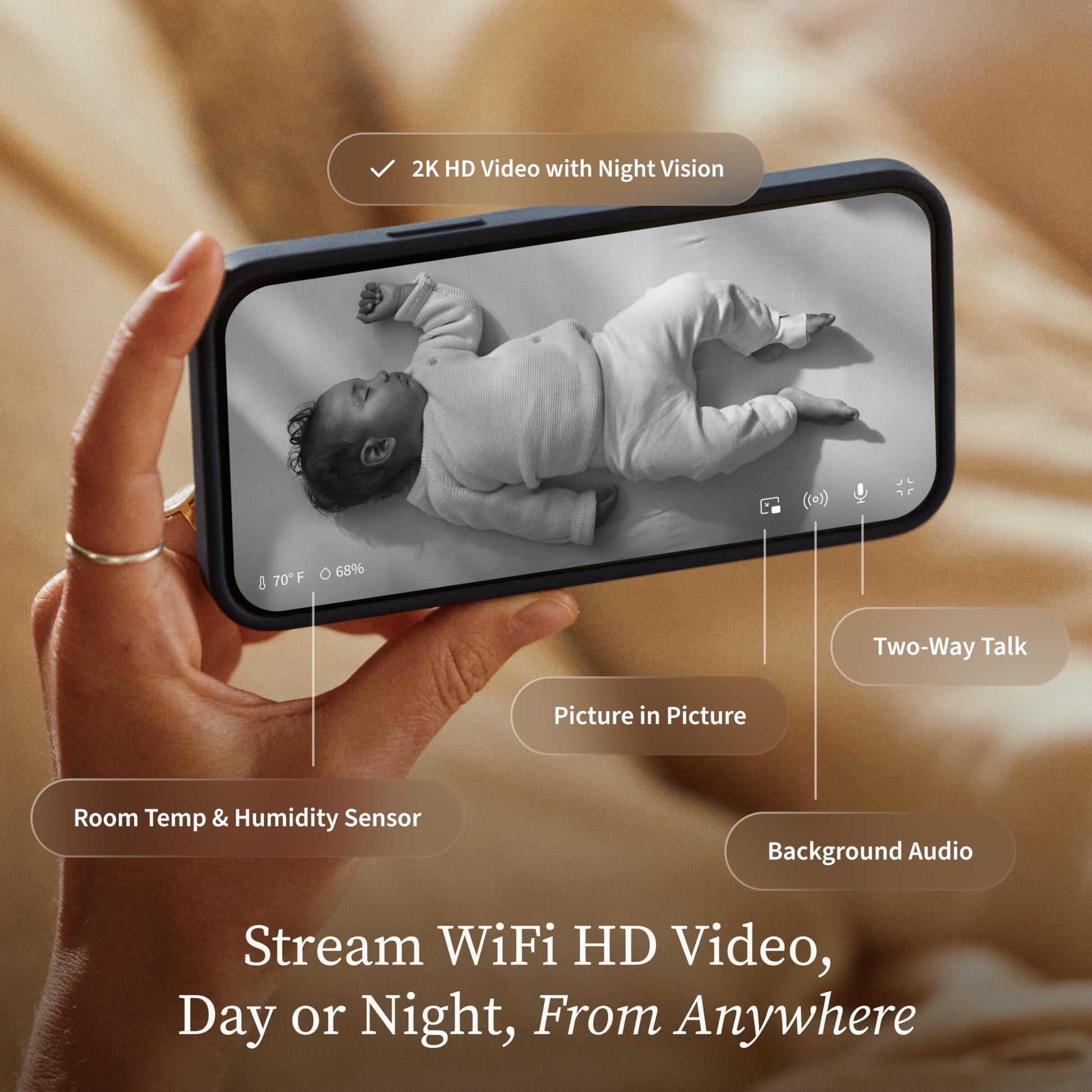 Owlet Dream Sight Smart Baby Monitor, 2K HD WiFi Camera, Cry Alerts
