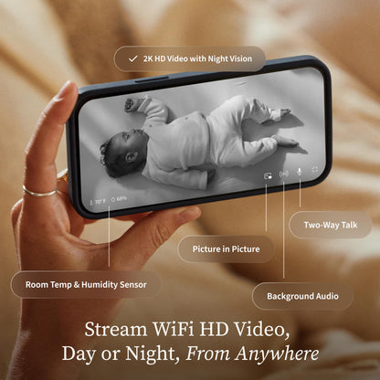 Owlet Dream Sight Smart Baby Monitor, 2K HD WiFi Camera, Cry Alerts