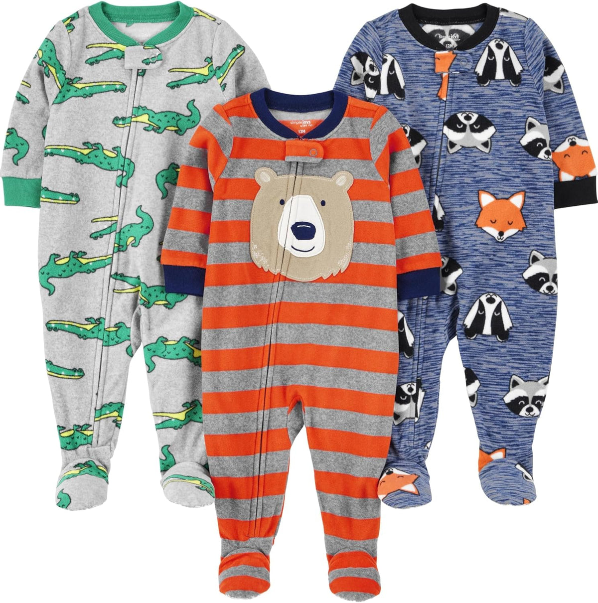Simple Joys by Carter's Toddlers and Baby Boys' Loose-Fit Flame Resistant Fleece Footed Pajamas