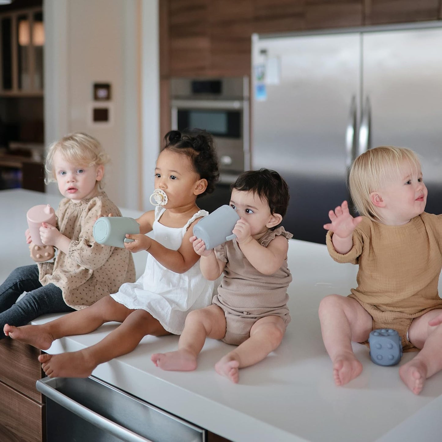 mushie Trainer Sippy Cup | Made in Denmark | Leak Resistant Twist-Off Lid & Handles | 6 Months +