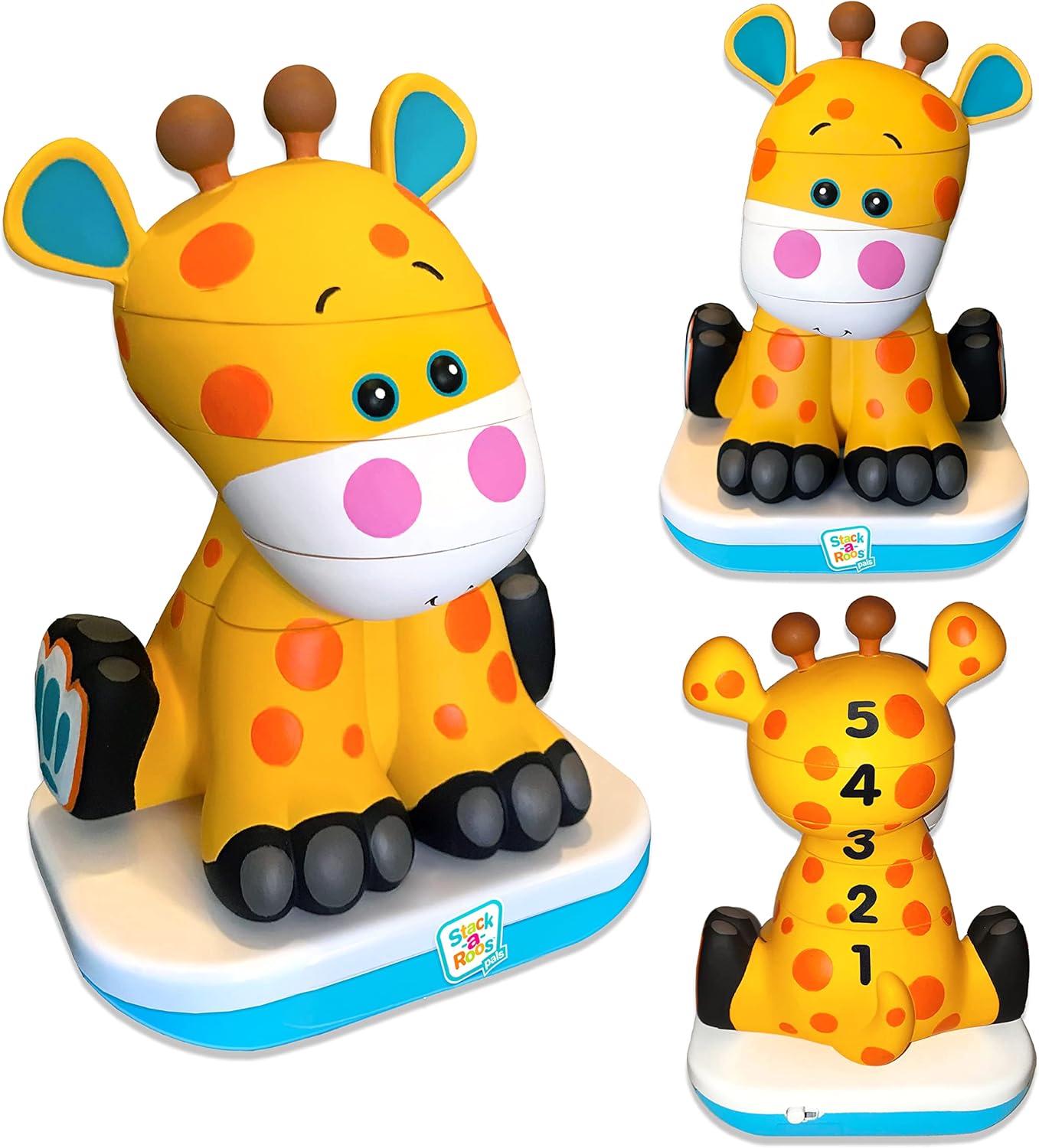 Stack-a-Roos Baby Giraffe by Salus Brands - Animal Stacking Toy, Educational Early Learning Toy for