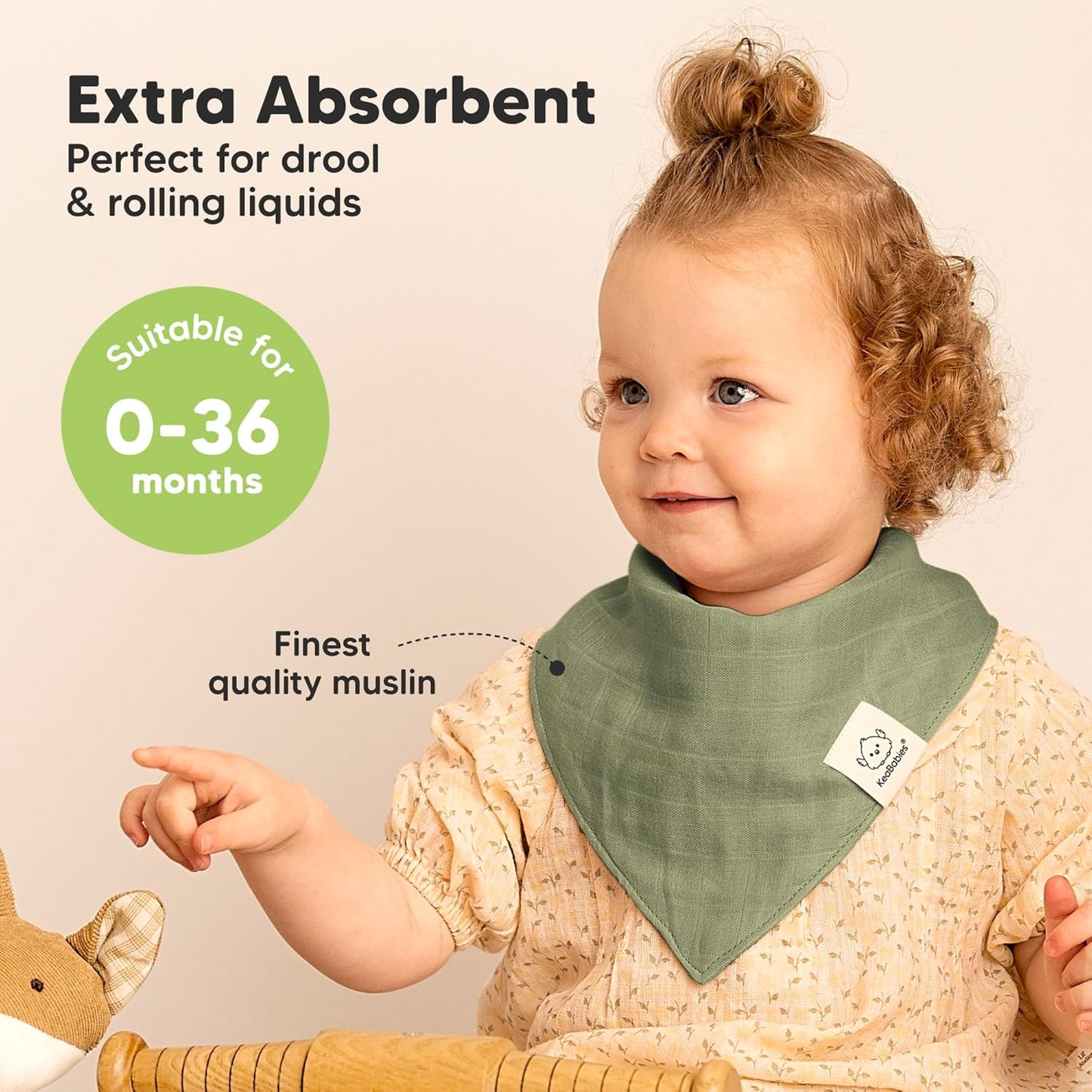 8-Pack Muslin Baby Bibs for Boys, Girls - Muslin Bandana Drool Bibs for Baby Girl & Boy, Drooling