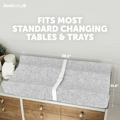 Jool Baby Soft Changing Pad + Washable Cover, Non-Slip - Fits Standard Changing Tables & Dressers