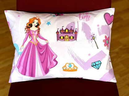 Travel Toddler Pillowcase 13 x 18 - Cotton Toddler Pillow Case Princess Pillows for Girls, Baby