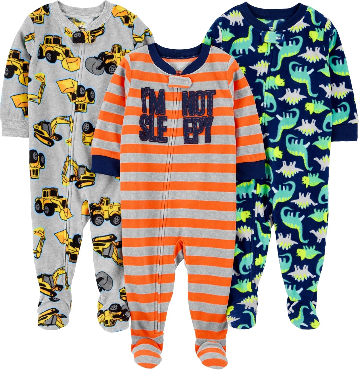 Simple Joys by Carter's Toddlers and Baby Boys' Loose-Fit Flame Resistant Fleece Footed Pajamas