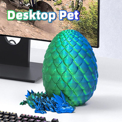 Dragon Egg - 3D Dragon Egg with Flexible Pearly Sheen Dragon Inside, 3D Printed Surprise Gift