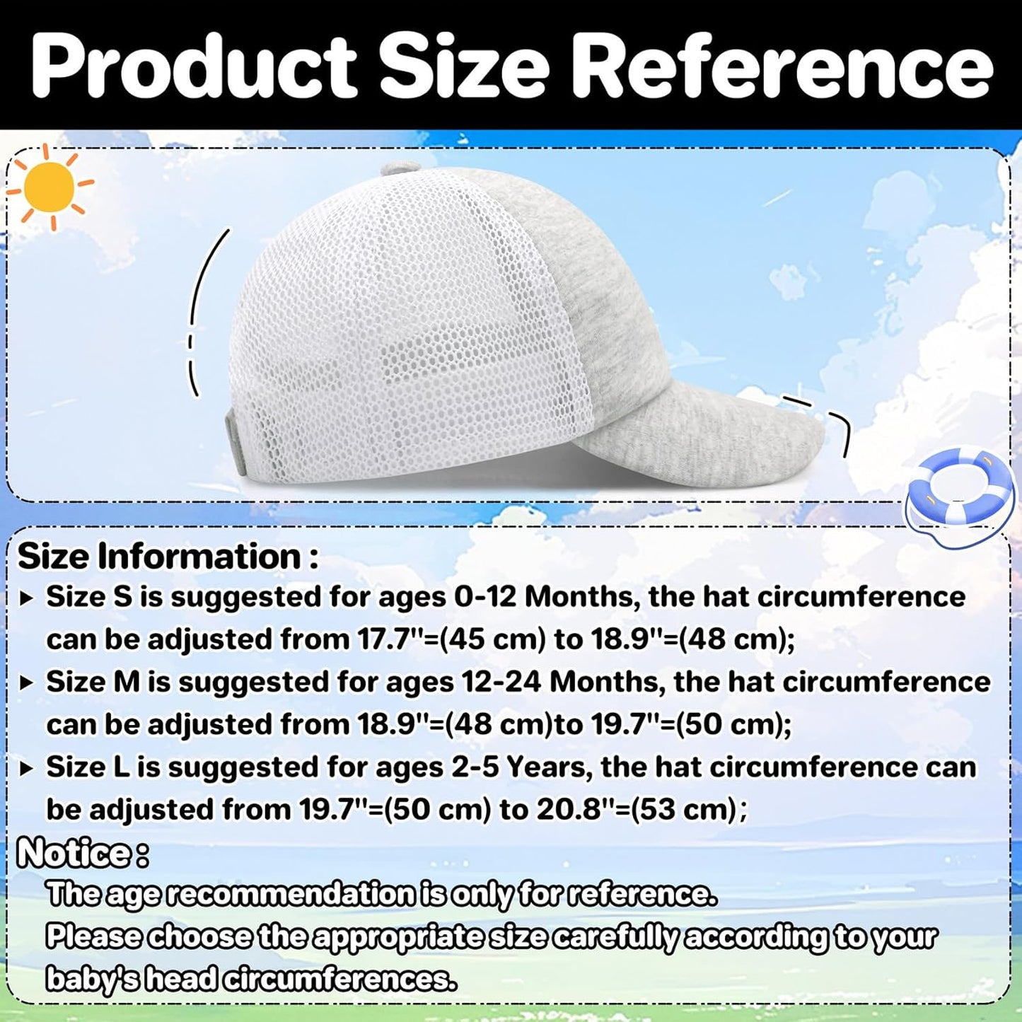 qikqik Baby Baseball Cap Toddler Baseball Hat with Mesh Infant Sun Hat UPF 50+ Baby Ball Cap