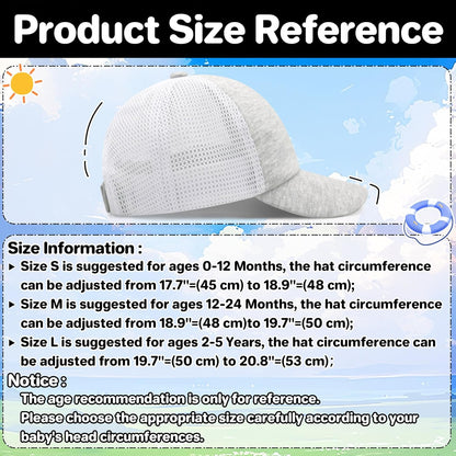 qikqik Baby Baseball Cap Toddler Baseball Hat with Mesh Infant Sun Hat UPF 50+ Baby Ball Cap