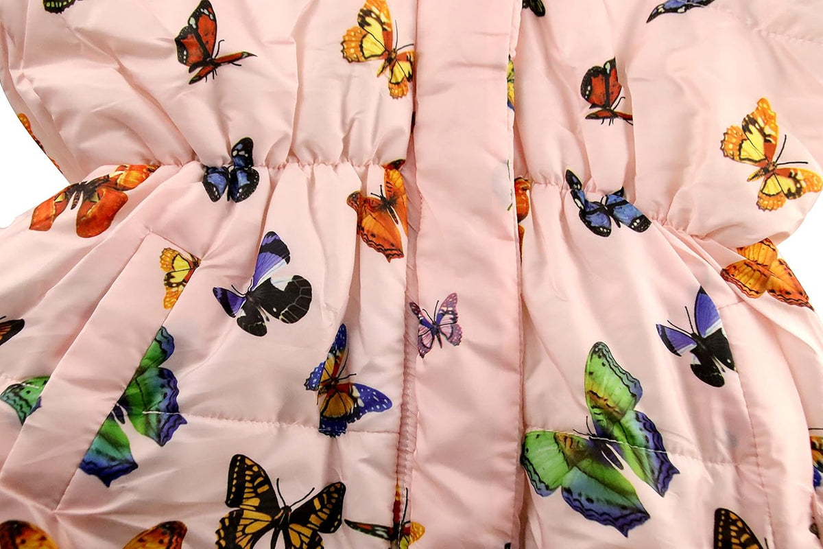 Miss Bei Girl's Winter Coat Jacket Hooded Kids Toddler Flower Print Parka Outwear Warm Cotton